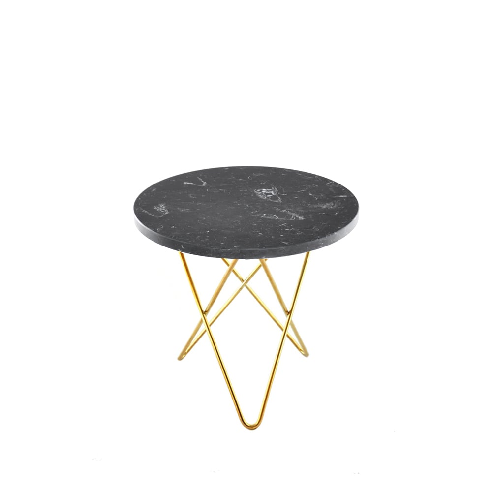 OX Denmarq Mini O Table coffee table Marble marquina. brass stand