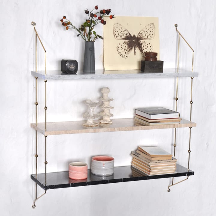 Morse shelf - marble white. frame in black lacquer - OX Denmarq