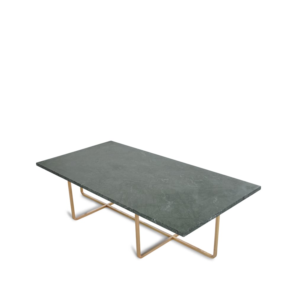 OX Denmarq Ninety coffee table rectangular marble indio. brass stand