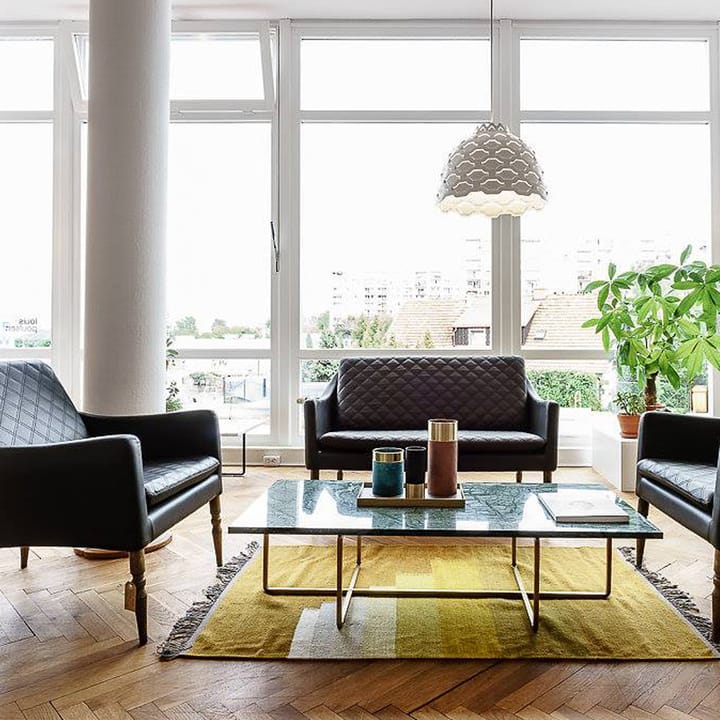 Ninety coffee table rectangular, marble marquina. brass stand OX Denmarq