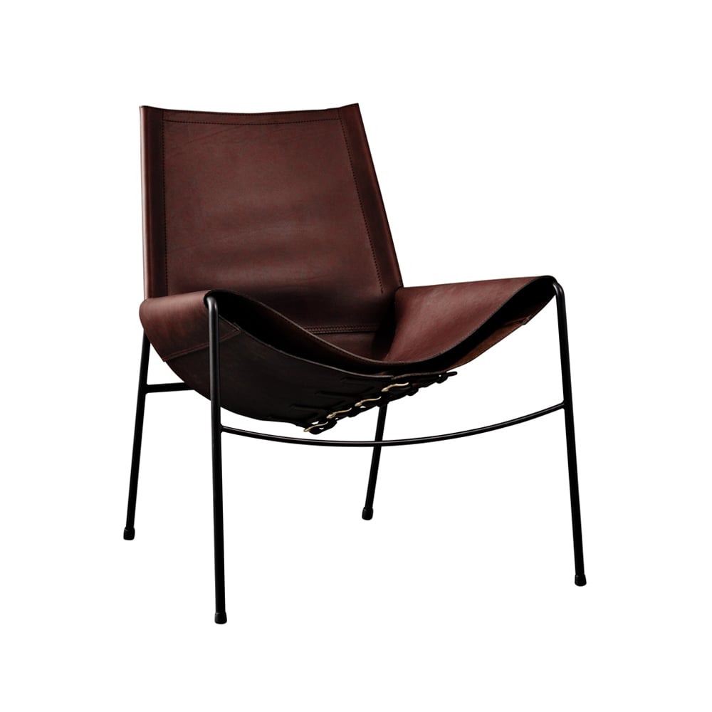 OX Denmarq November armchair Leather mocca. black stand