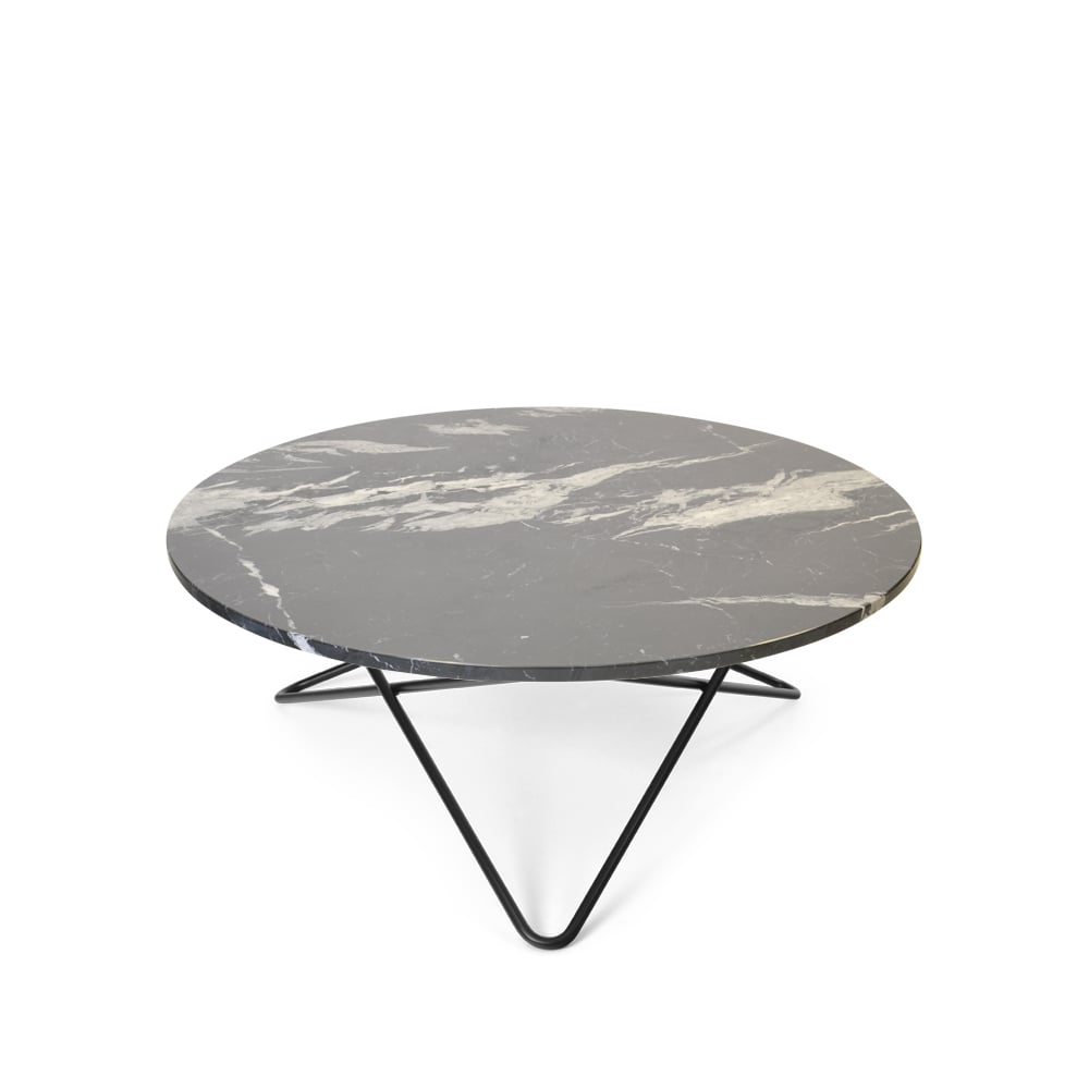 OX Denmarq O Table coffee table Marble black. black laquered stand