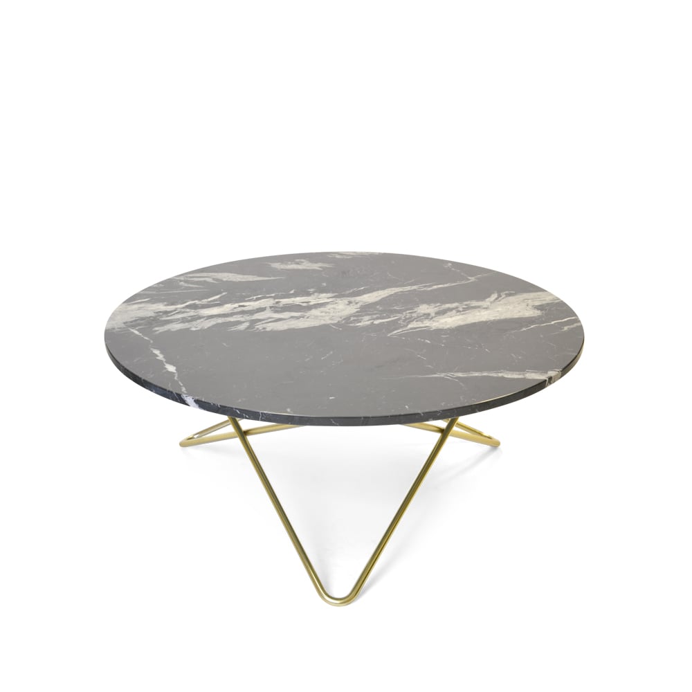 OX Denmarq O Table coffee table marble black. brass stand