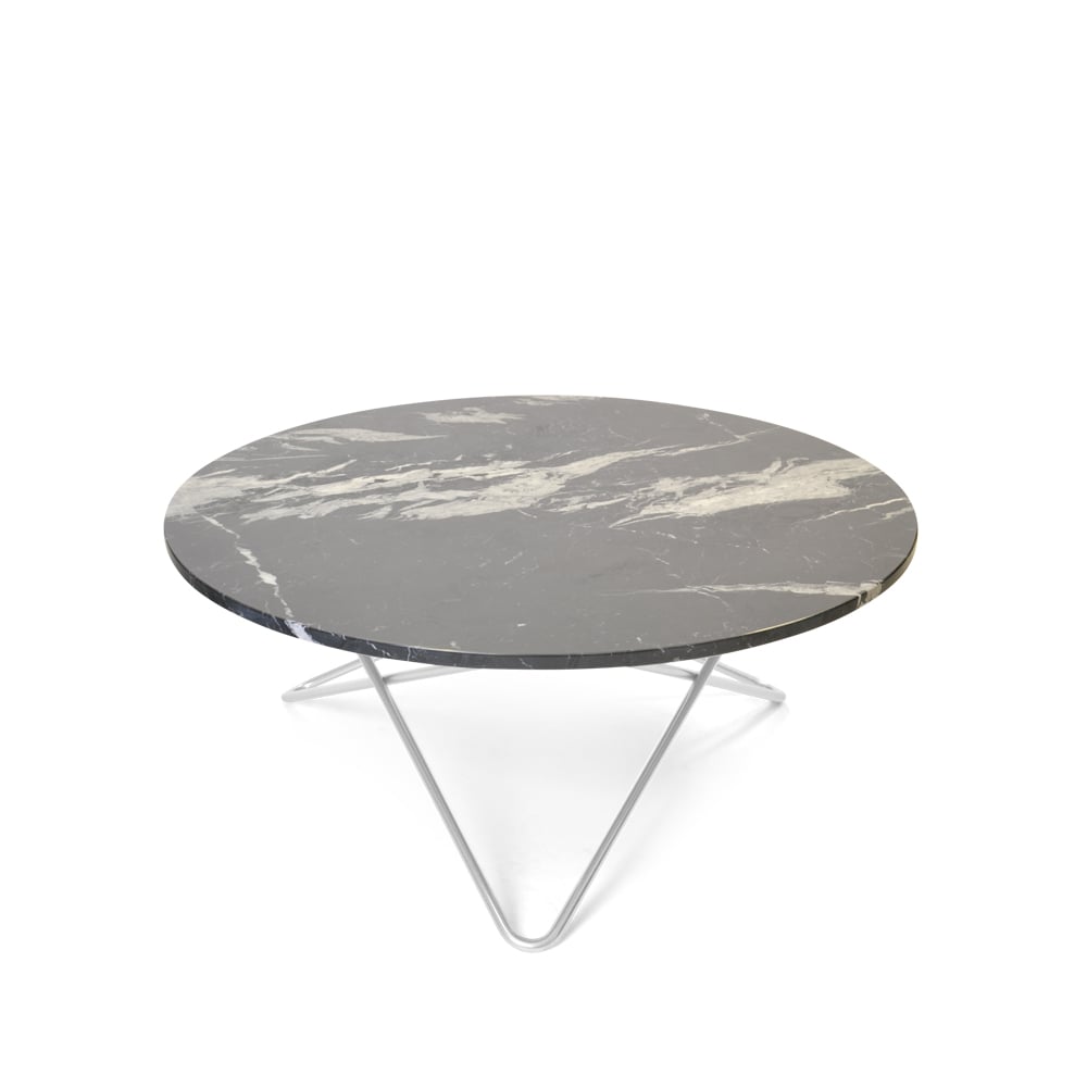 OX Denmarq O Table coffee table Marble black. stainless steel stand