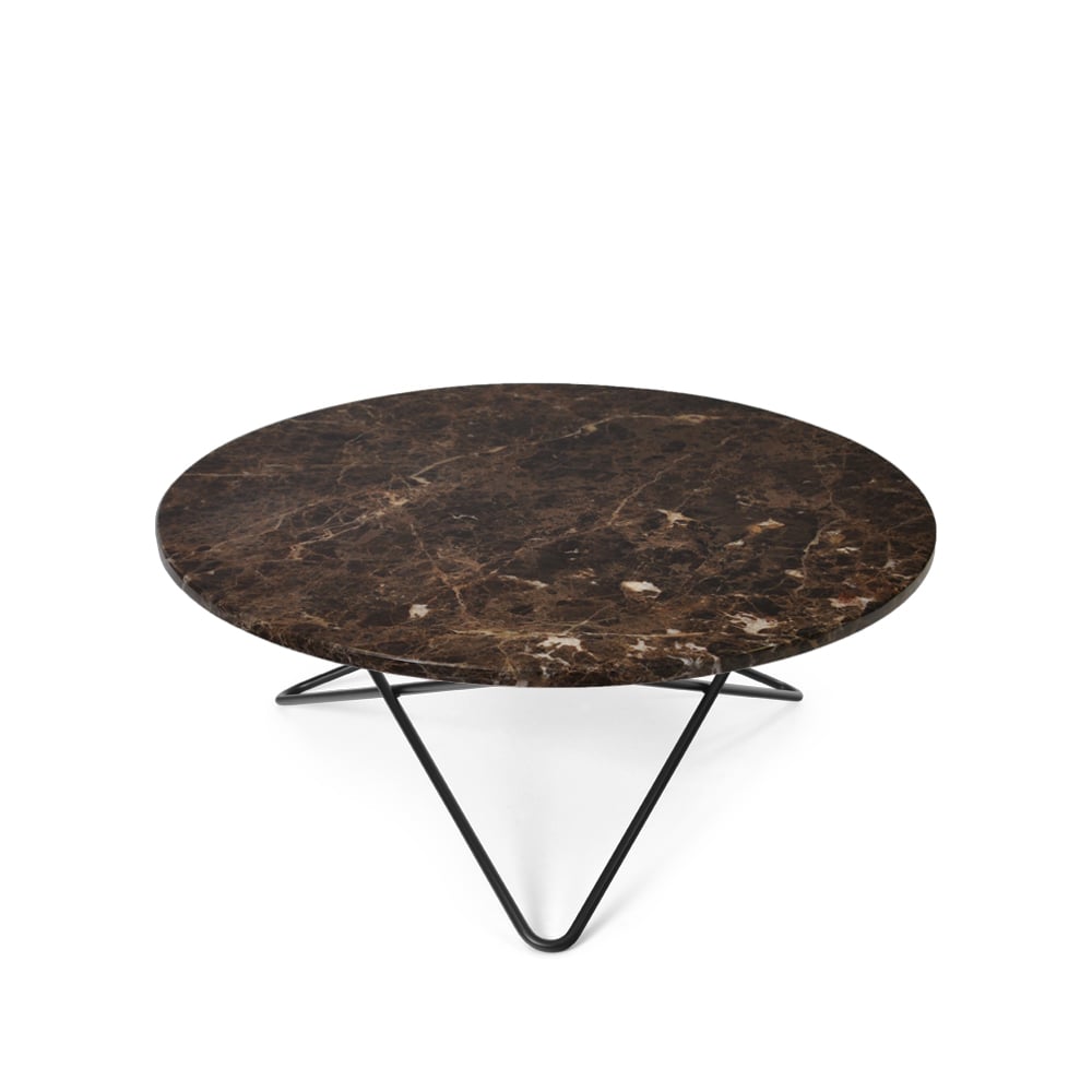 OX Denmarq O Table coffee table marble brown. black laquered stand