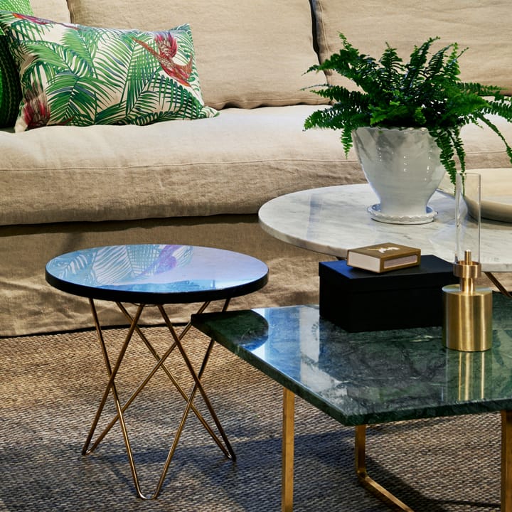 O Table coffee table, marble brown. brass stand OX Denmarq