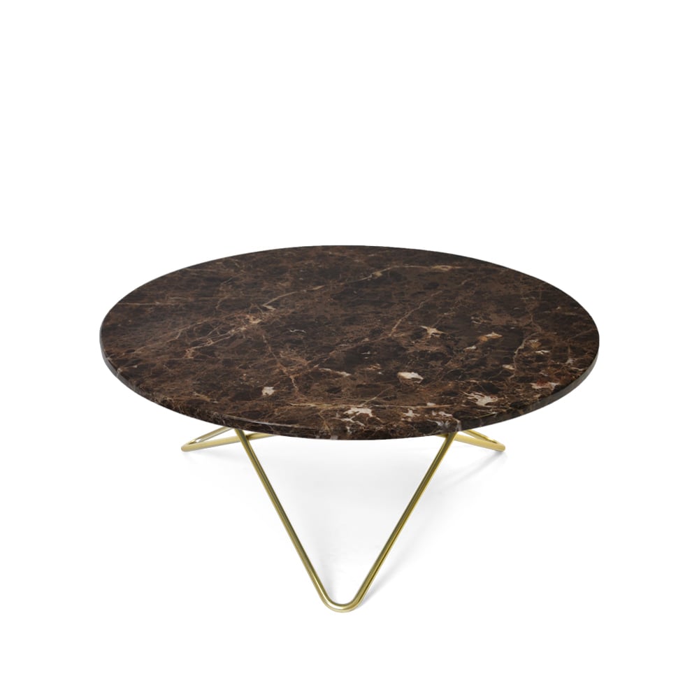 OX Denmarq O Table coffee table marble brown. brass stand