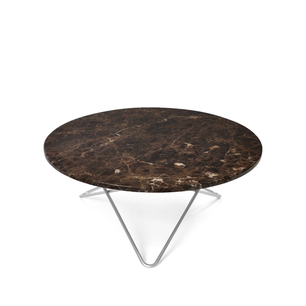 OX Denmarq O Table coffee table marble brown. stainless steel stand