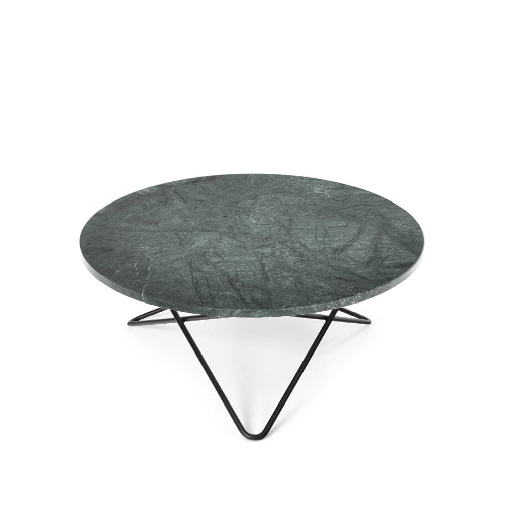 OX Denmarq O Table coffee table marble green. black laquered stand