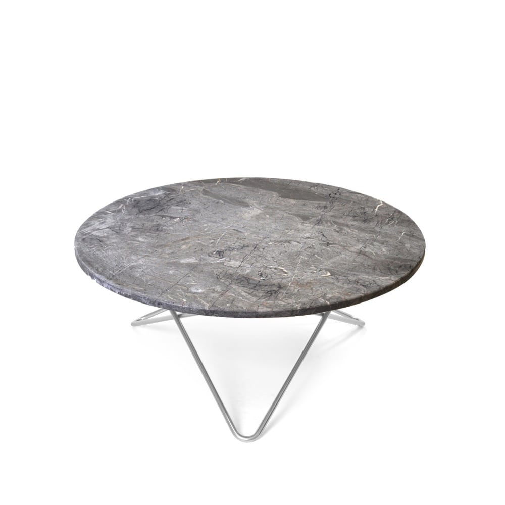 OX Denmarq O Table coffee table Marble grey. stainless steel stand