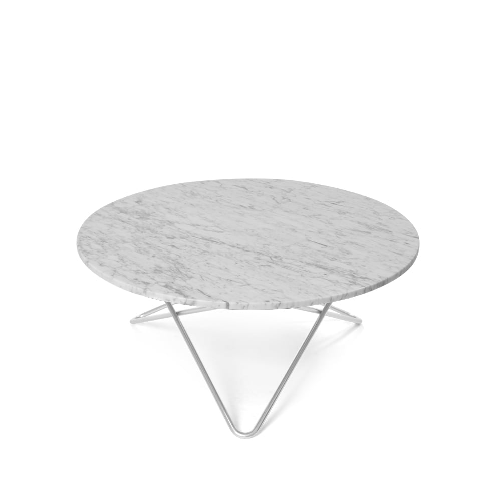 OX Denmarq O Table coffee table Marble white. stainless steel stand