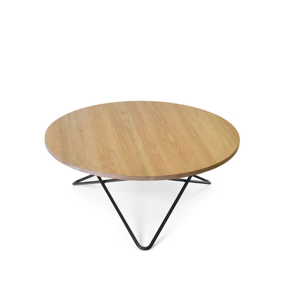 OX Denmarq O Table coffee table Oak mattlack. black laquered stand