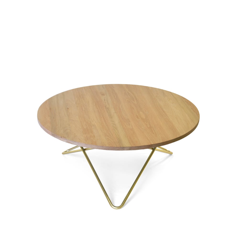 OX Denmarq O Table coffee table oak mattlack. brass stand