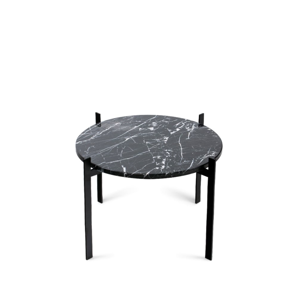 OX Denmarq Single Deck tray table marble black. black stand