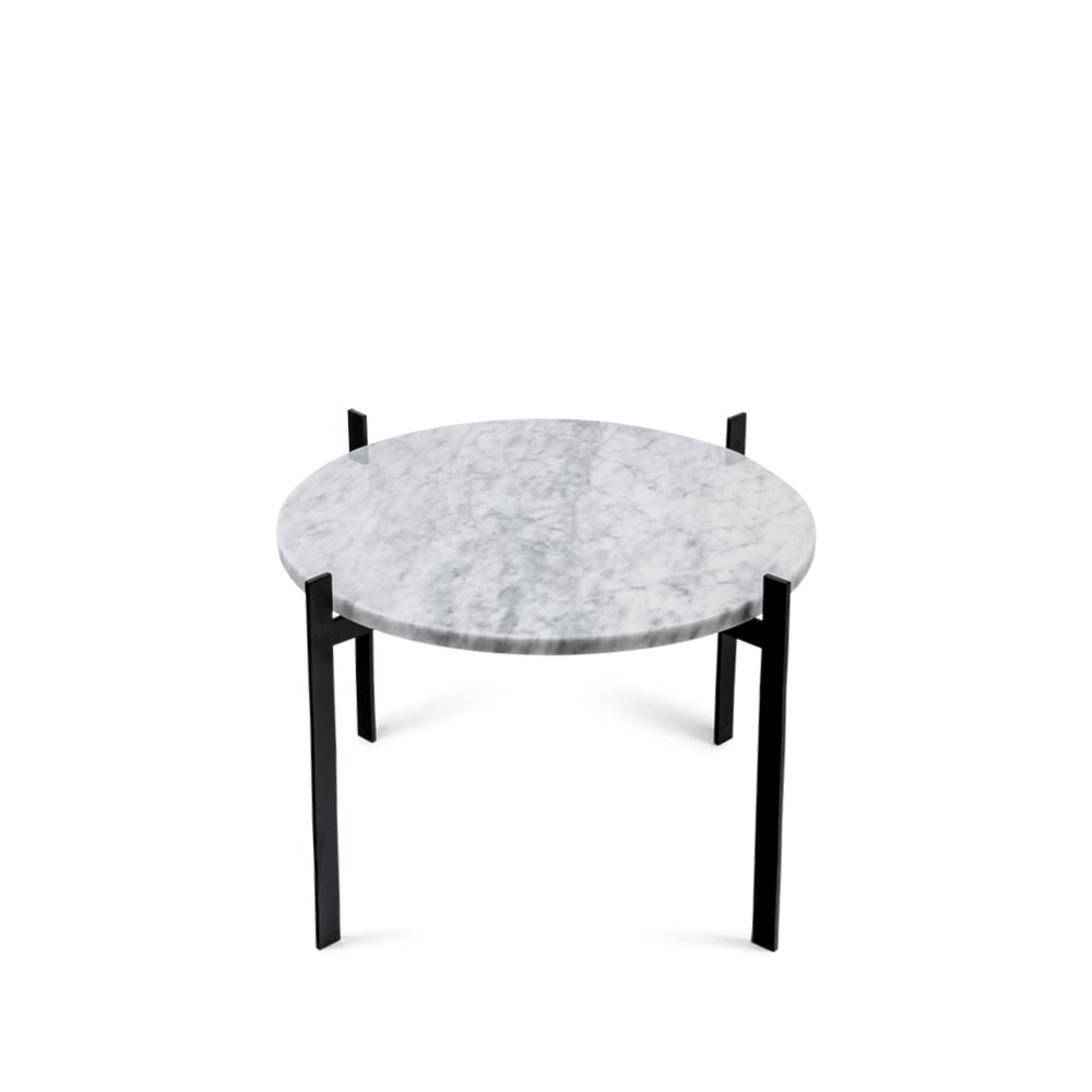 OX Denmarq Single Deck tray table Marble white. black stand