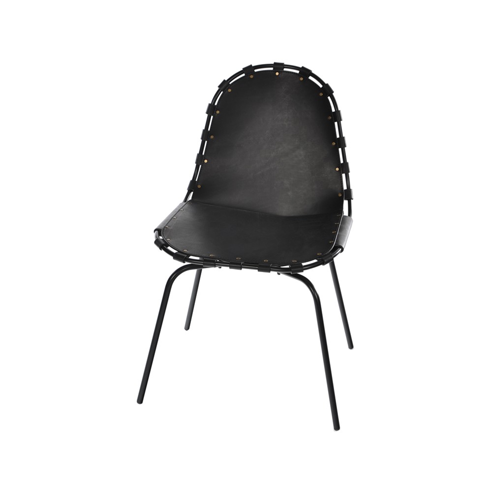 OX Denmarq Stretch chair leather black. black stand