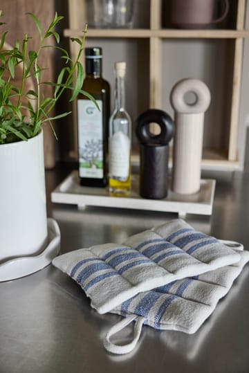 Linen pot holder 2-pack - Blue - OYOY