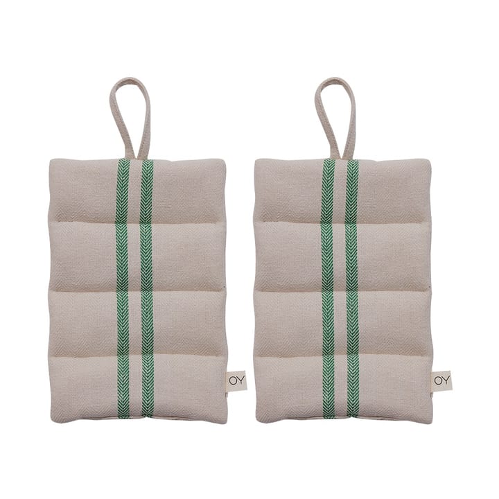 Linen pot holder 2-pack - Green - OYOY