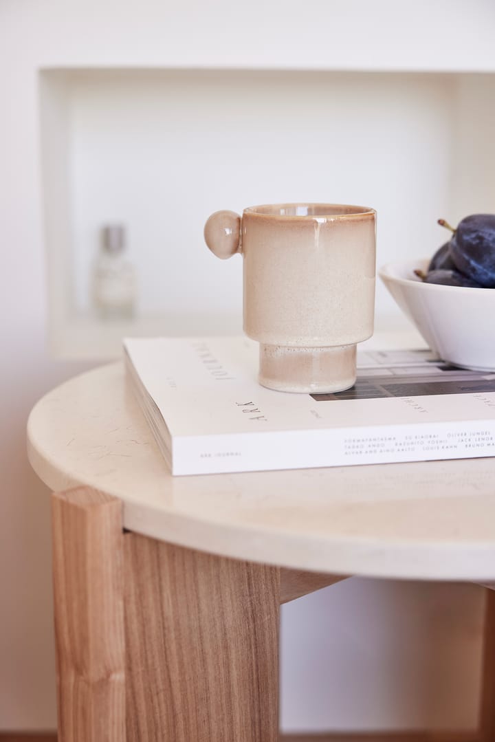 Lune marble coffee table Ø50 cm, Natural-white OYOY