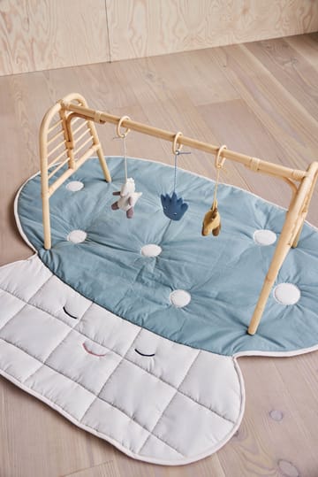 Mushroom quilted blanket - Off-white-Pale blue - OYOY