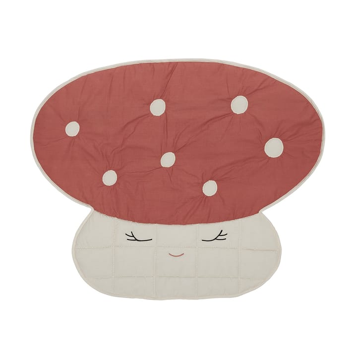 Mushroom quilted blanket, Offwhite-red OYOY