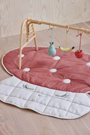 Mushroom quilted blanket - Offwhite-red - OYOY