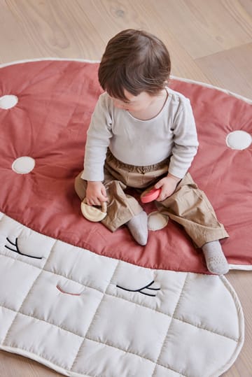 Mushroom quilted blanket - Offwhite-red - OYOY