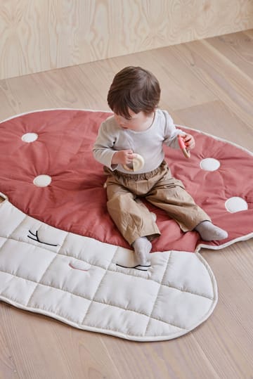 Mushroom quilted blanket - Offwhite-red - OYOY