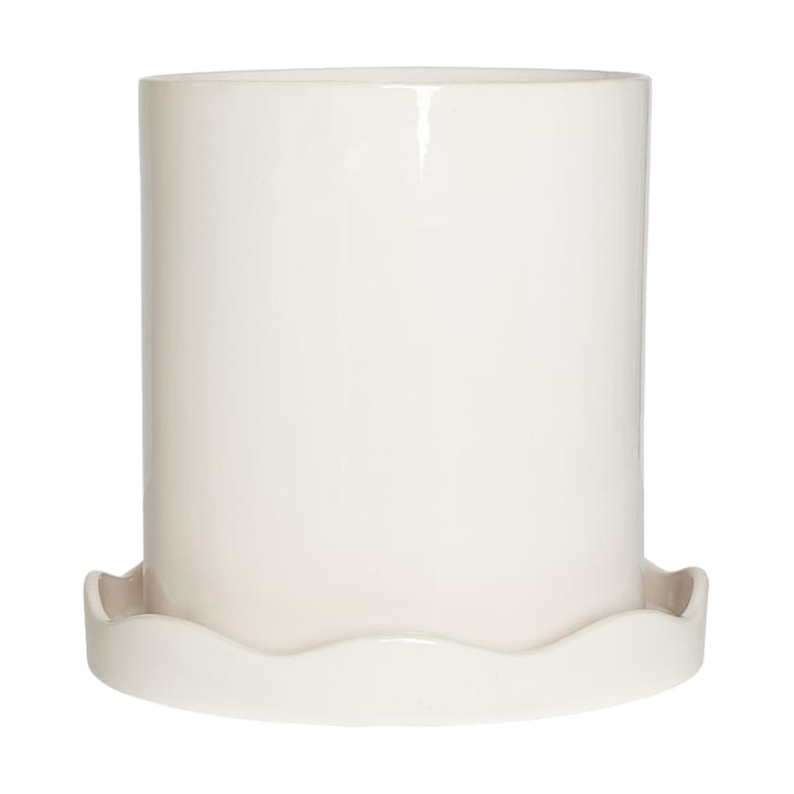 Nami pot with saucer Ø21.5 cm medium - White - OYOY