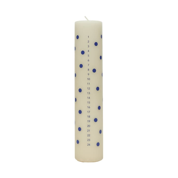 Polka calendar candle - Off-white blue - OYOY