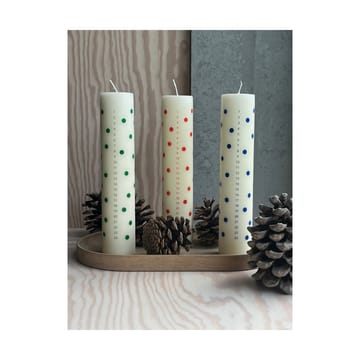 Polka calendar candle - Off-white blue - OYOY