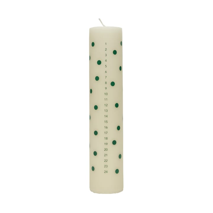 Polka calendar candle - Offwhite-green - OYOY