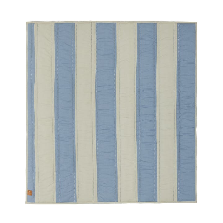 Striped quilted blanket 130x140 cm, Blue-clay OYOY