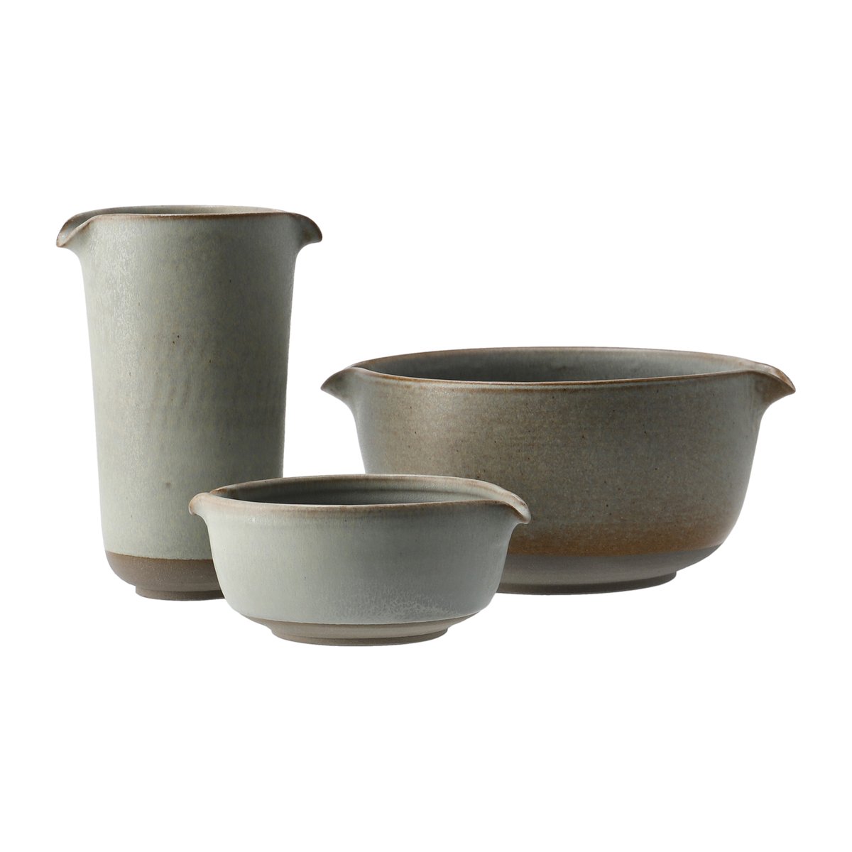 Paradisverkstaden Lantliv pot + 2 bowls grey