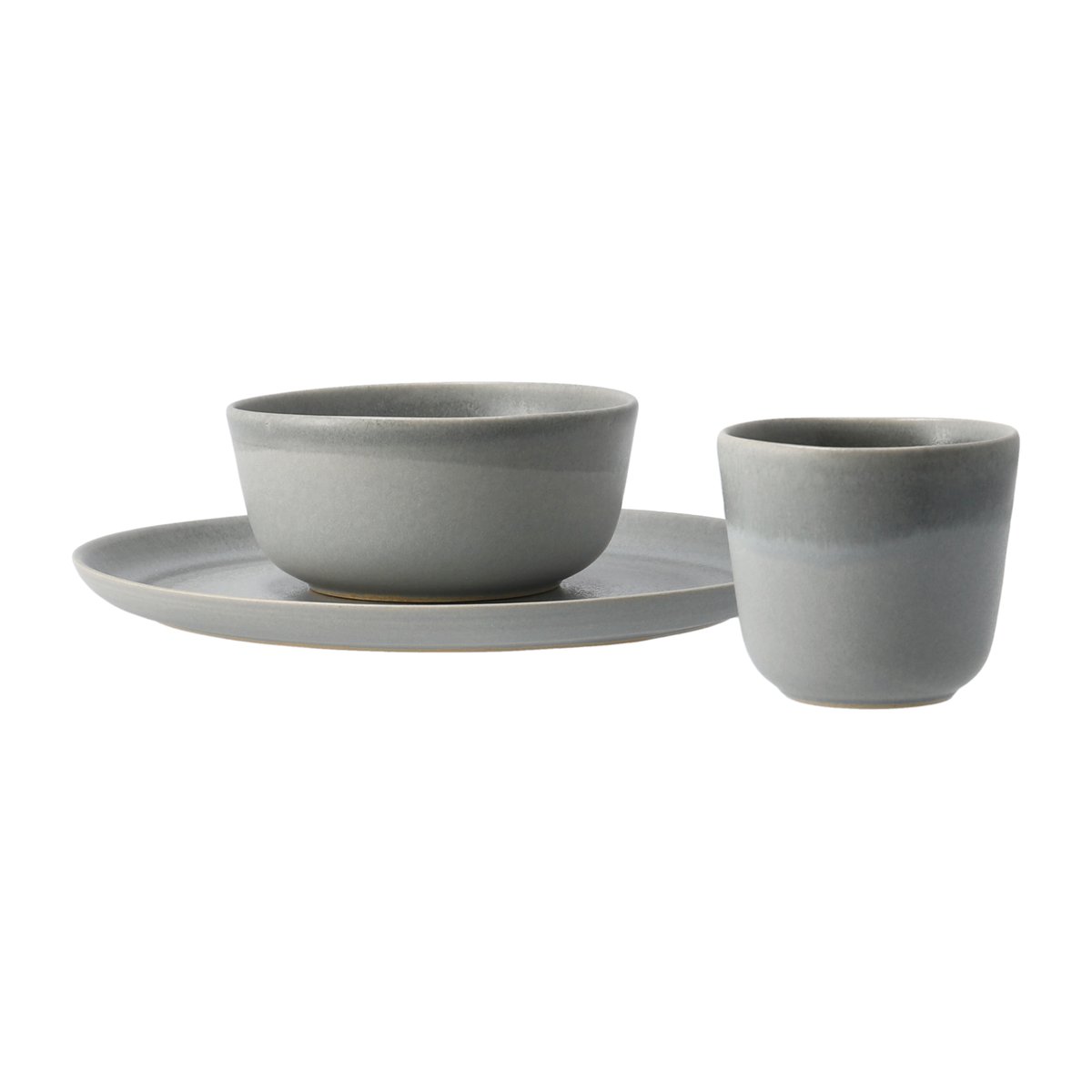 Paradisverkstaden Morgon grey breakfast set 3 pieces grey