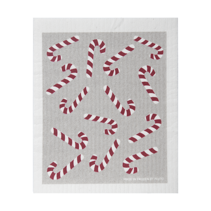 Candy cane dishcloth 17x20 cm, White-grey-red Pluto Design