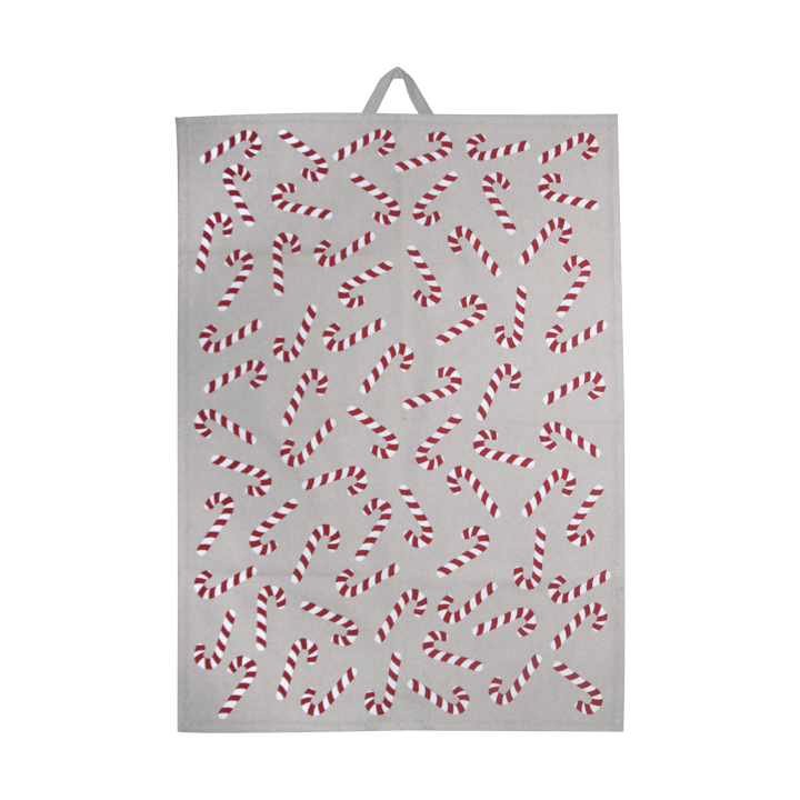 Candy cane kitchen towel 50x70 cm - White-grey-red - Pluto Design