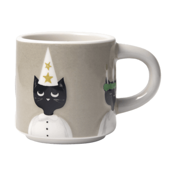 Christmas cats cup - Grey-white-black - Pluto Design