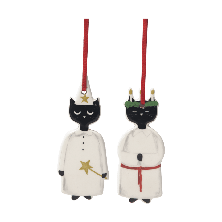 Christmas cats ornament 2 pieces - Black-white - Pluto Design