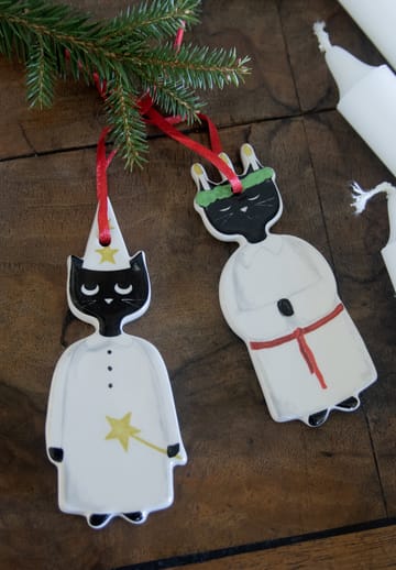 Christmas cats ornament 2 pieces - Black-white - Pluto Design