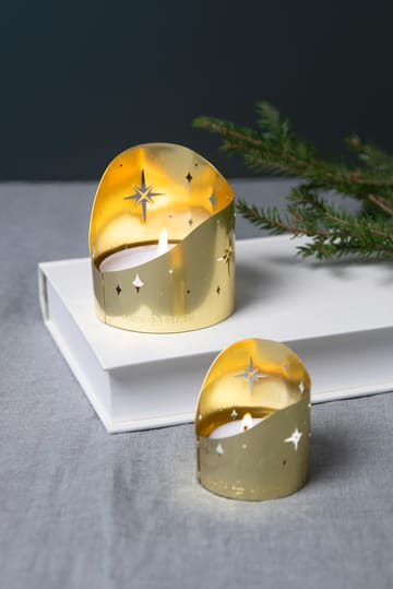 Northern star tea light holder Ø6.5 cm - Brass - Pluto Design