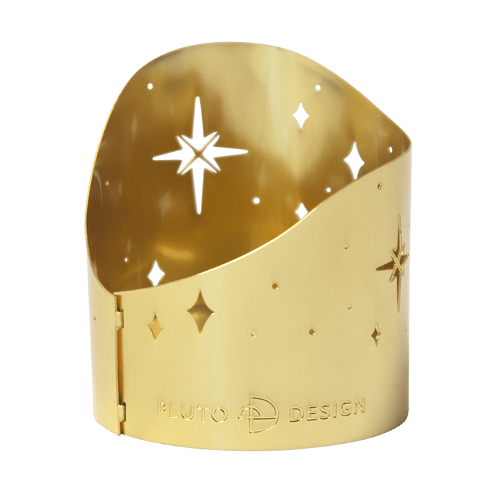 Northern star tealight holder Ø4.5 cm - Gold-plated metal - Pluto Design