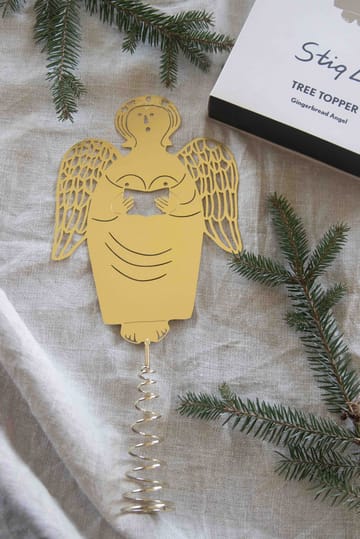 Stig L gingerbread angel Christmas tree topper - Brass - Pluto Design