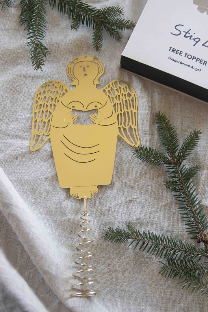 Stig L gingerbread angel Christmas tree topper - Brass - Pluto Design