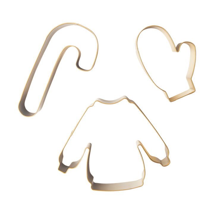 Winter gingerbread cutter 3 pieces, Gold Pluto Design