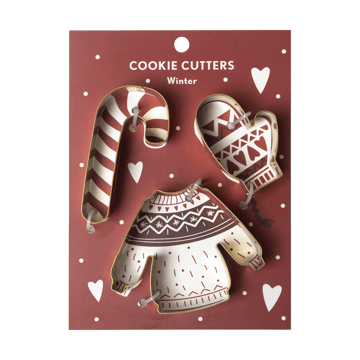 Winter gingerbread cutter 3 pieces - Gold - Pluto Design