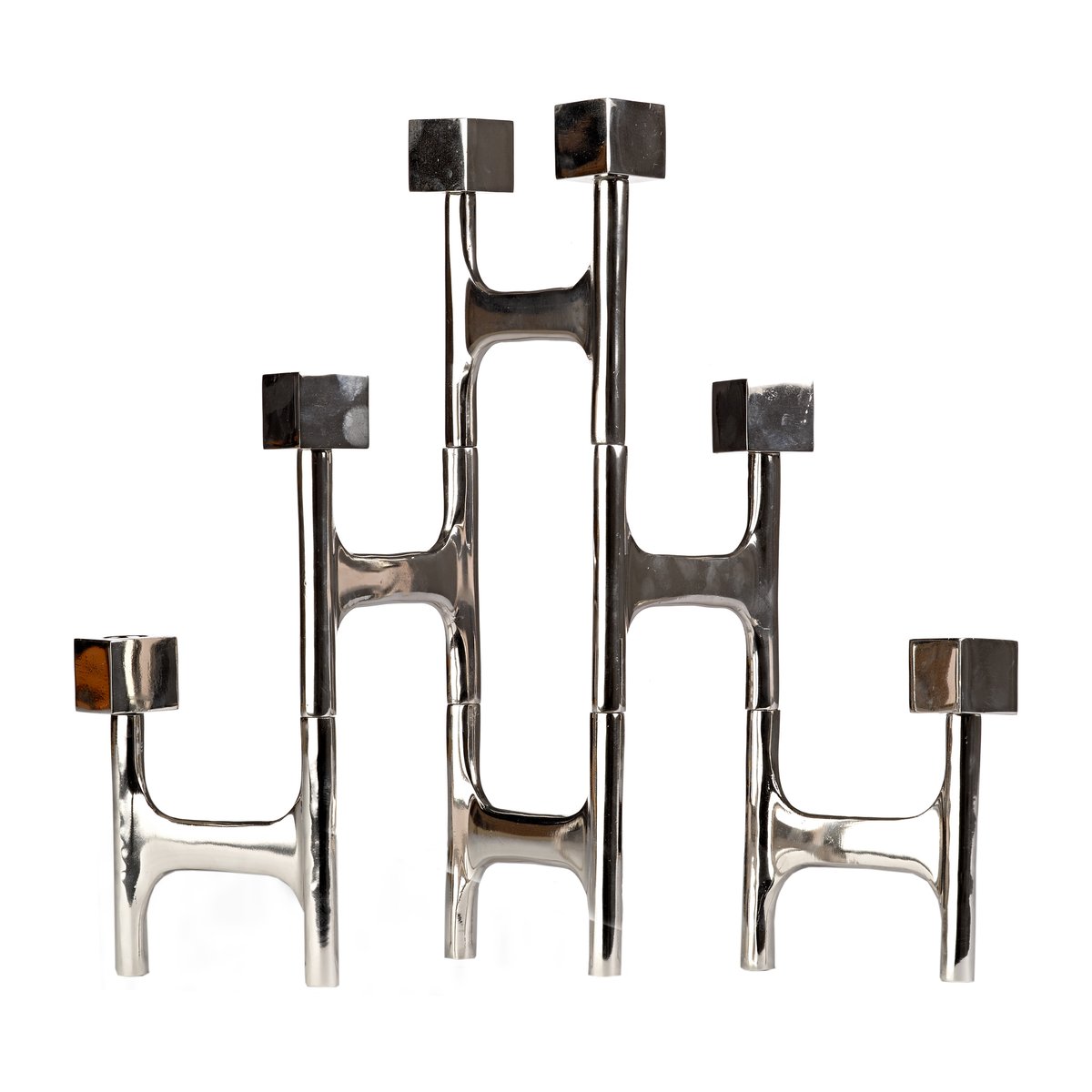 POLSPOTTEN Square Folding candlestick 55x40 cm Silver