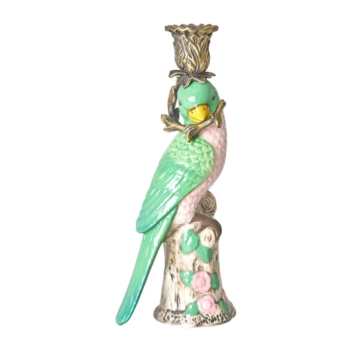 Rice candle sticks- bird 23 cm, Green RICE