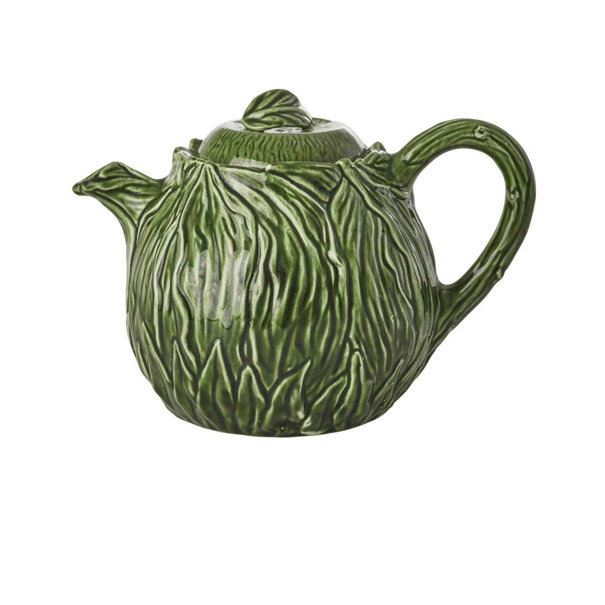 RICE Rice ceramic teapot 1.6 L Embossed kale design