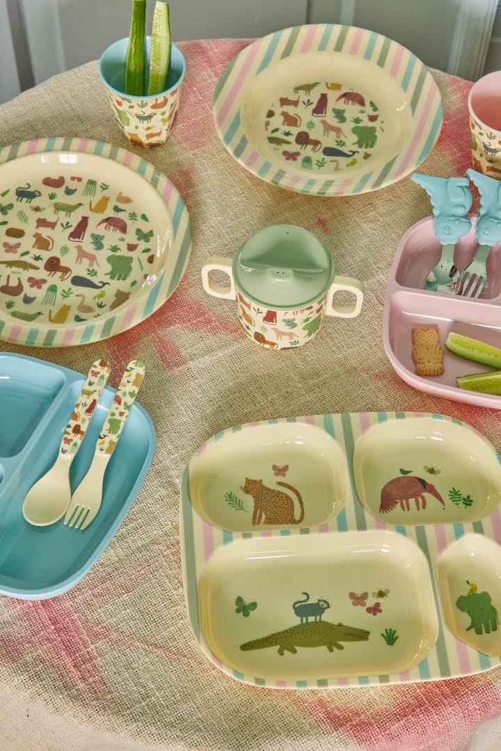 Rice children's dinnerware set 4 pieces - Sweet Jungle Print-Cream - RICE